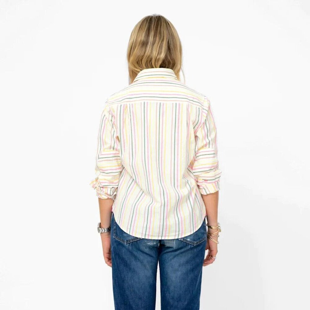 Kerri Rosenthal Shrunken Pia Shirt Tunic Top Buttondown Striped Poplin XL 267352 - Picture 5 of 10